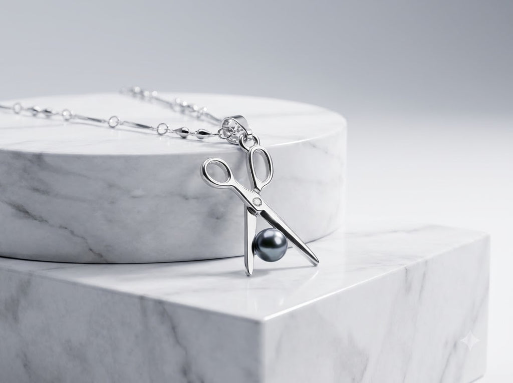 Pearl & Scissors Pendant