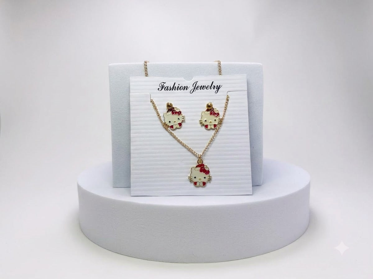 Hello Kitty Pendant and Earings