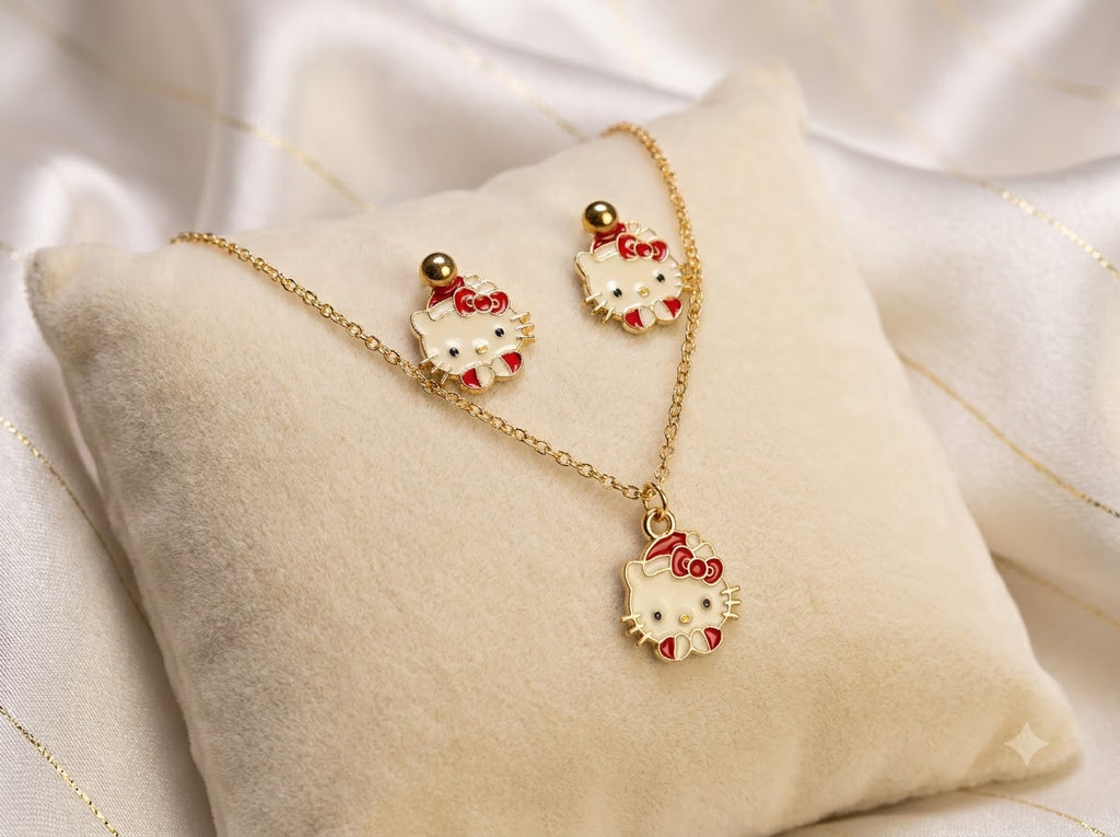 Hello Kitty Pendant and Earings