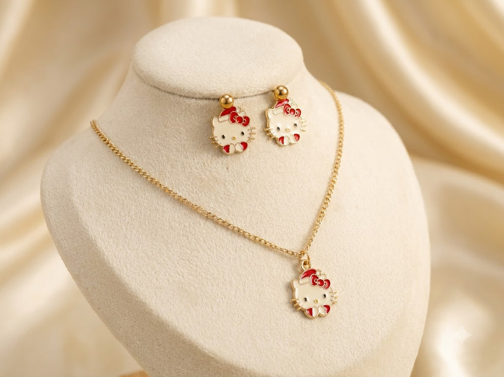 Hello Kitty Pendant and Earings