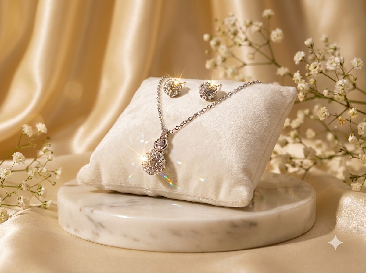 Ball Pendant & Earings