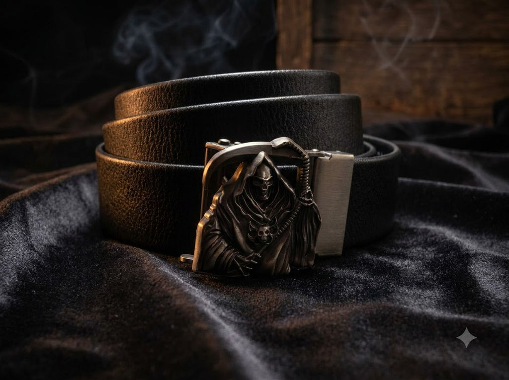 Grim Reaper Premium Slide &amp; Lock Leather Belt
