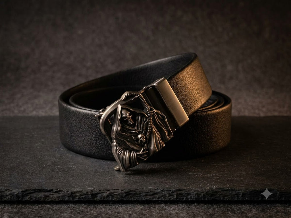 Grim Reaper Premium Slide &amp; Lock Leather Belt