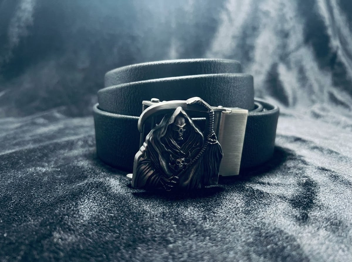 Grim Reaper Premium Slide &amp; Lock Leather Belt