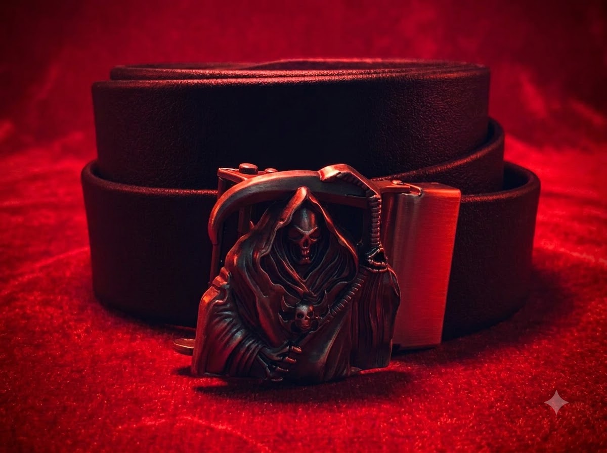 Grim Reaper Premium Slide &amp; Lock Leather Belt
