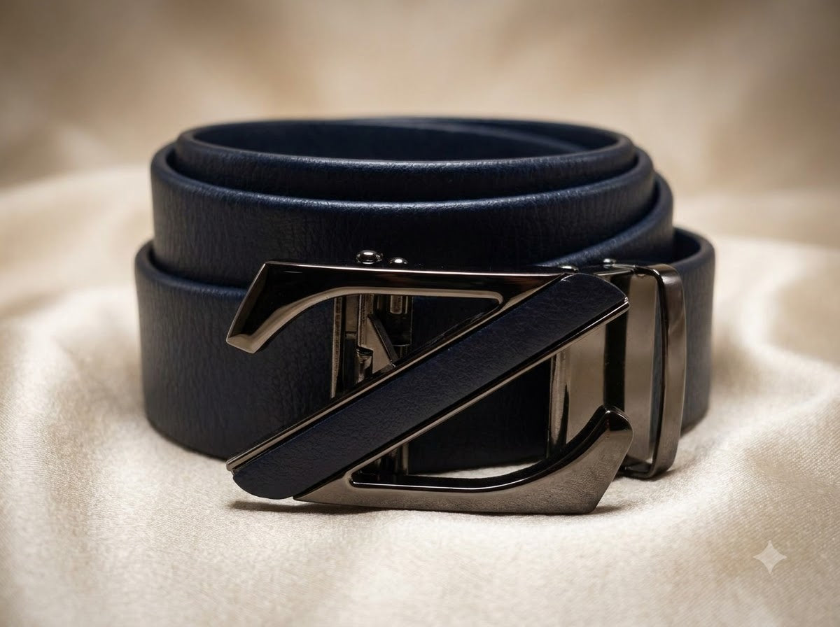 Premium Men’s Black Leather Belt with Slide &amp; Lock Buckle