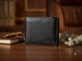 SCENARIO Men’s Black Leather Bifold Wallet