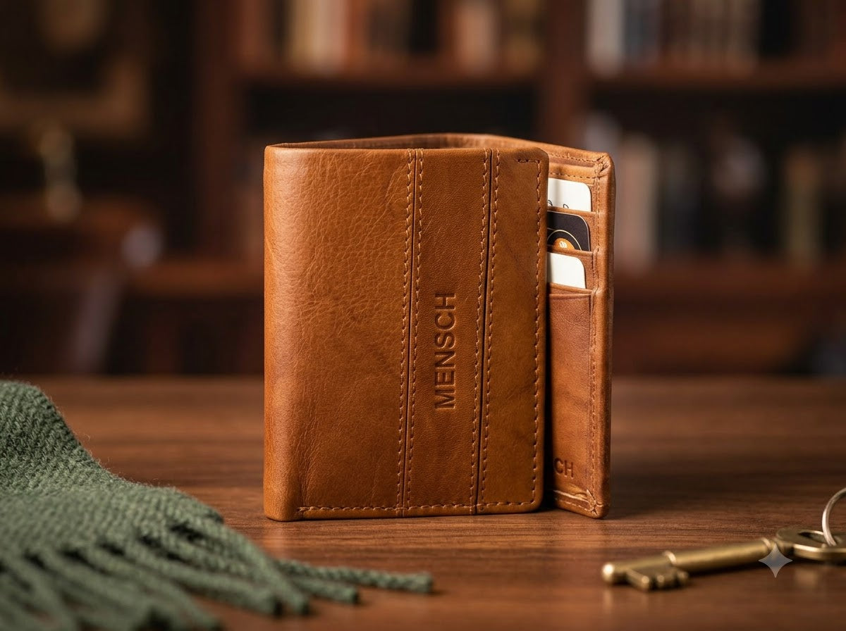 Premium Tan Leather Bifold Wallet for Men
