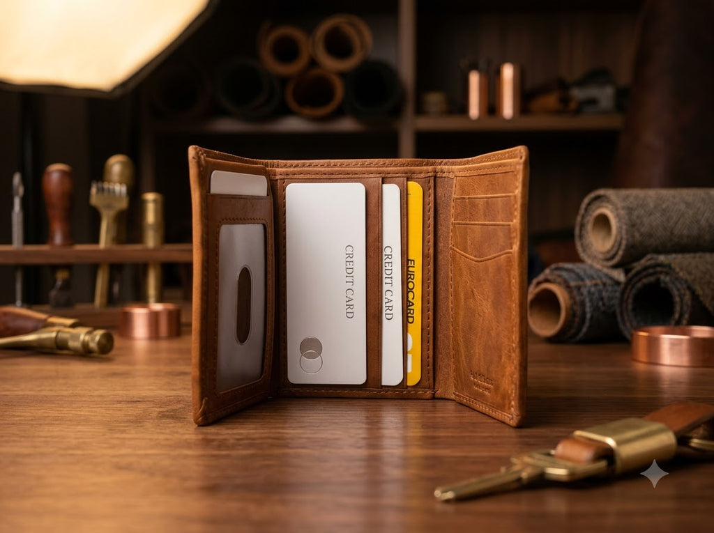 Premium Tan Leather Bifold Wallet for Men
