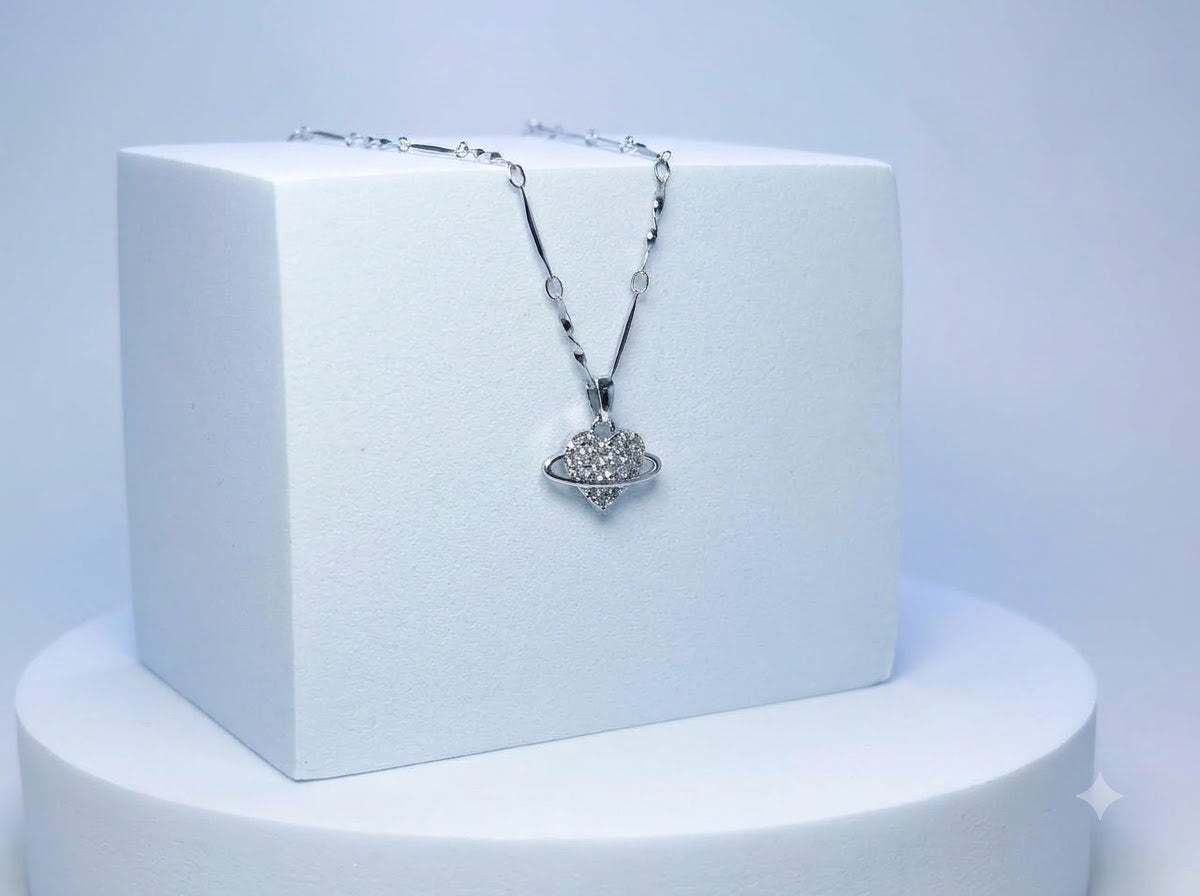 Ring Heart Necklacee and chain