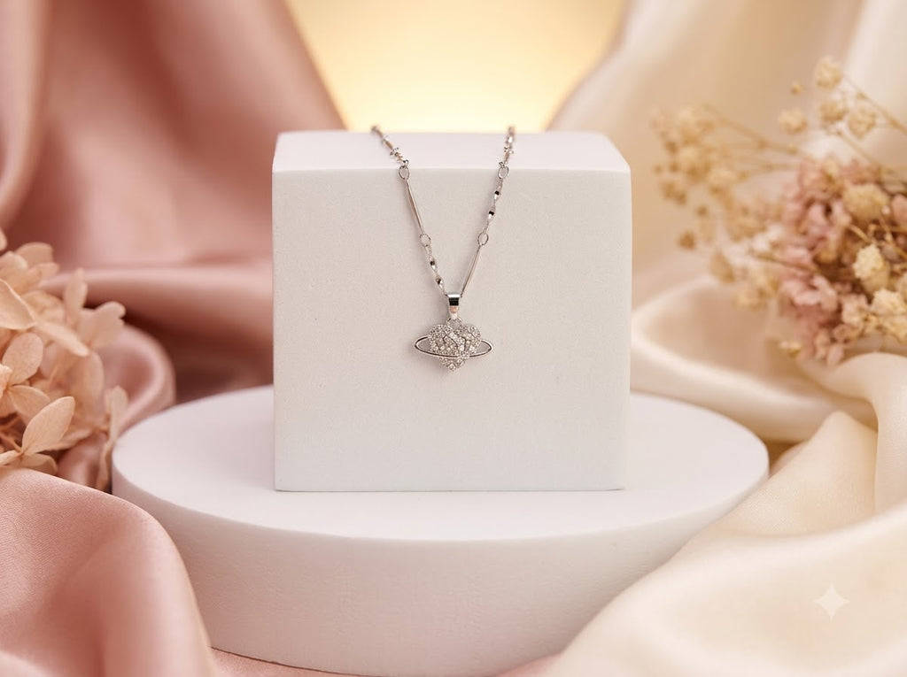Ring Heart Necklacee and chain