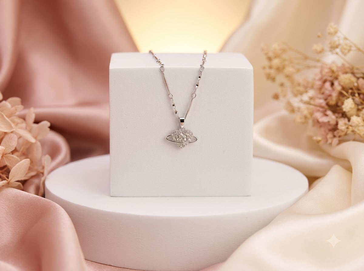Ring Heart Necklacee and chain
