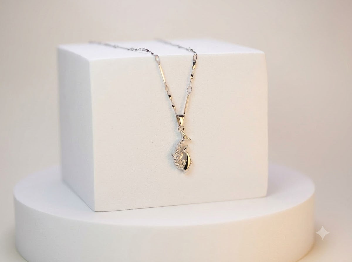 Twin Dolphins Pendent and Chain