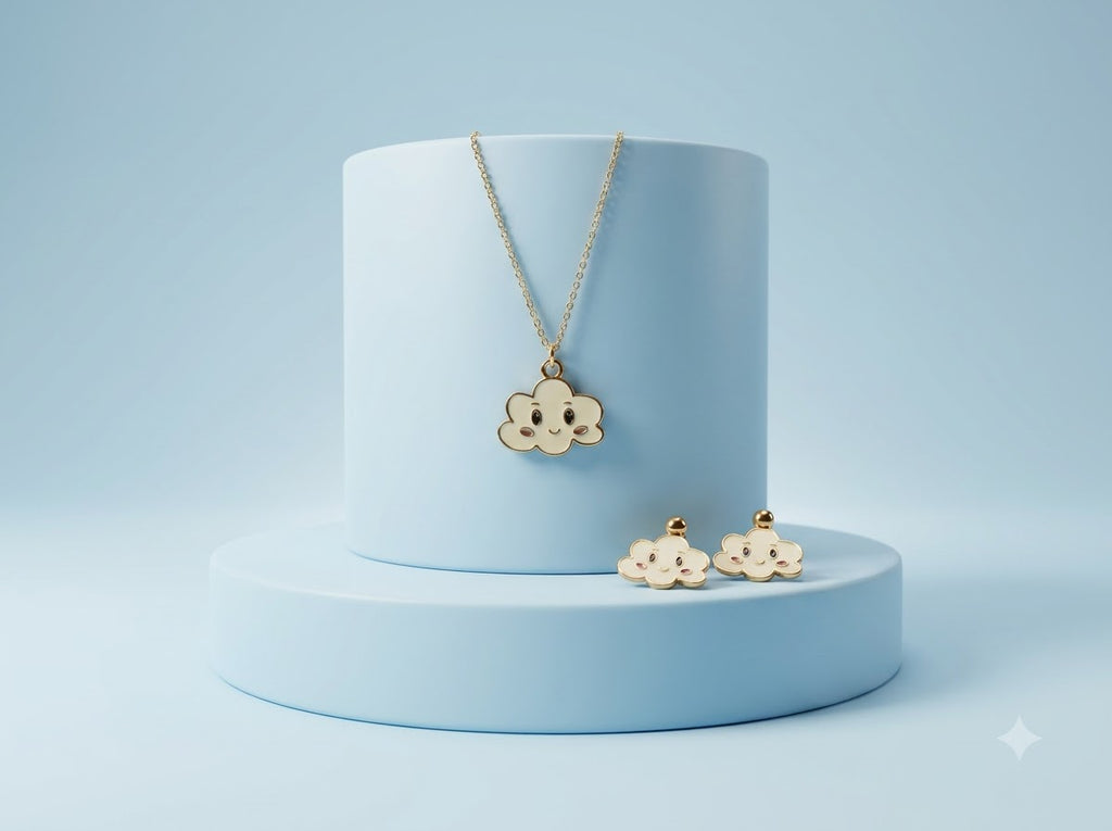Smiling Cloud Necklace and Earings
