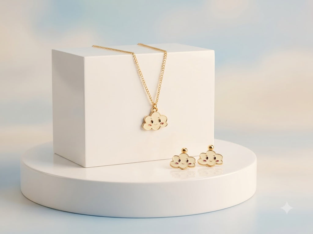 Smiling Cloud Necklace and Earings
